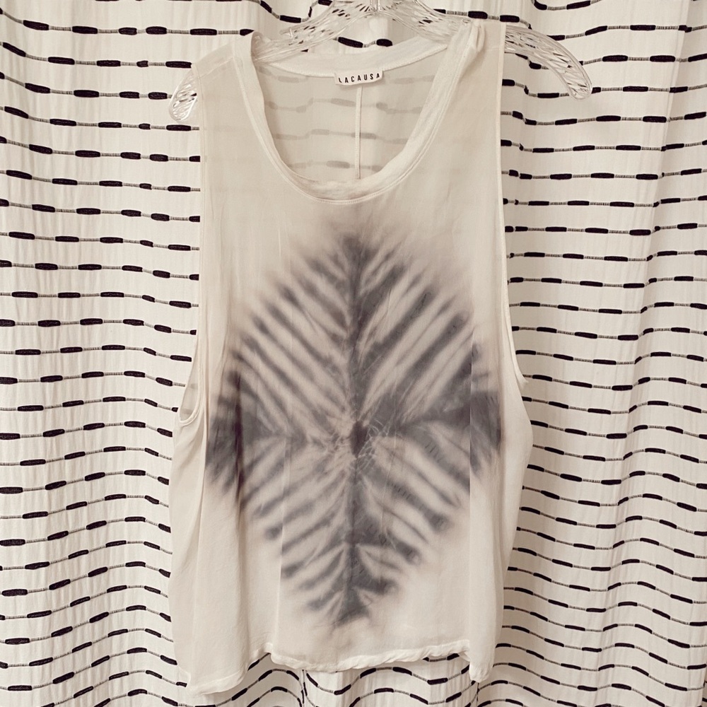 Lacausa sheer tie dye  tank top